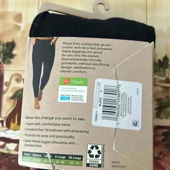 Hanes large jogger leggings black - Picture 2 of 3